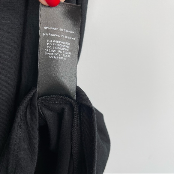 Aritzia Babaton gervasio t-shirt black open cut out drape cross back muscle top - Picture 9 of 16